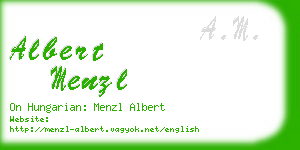 albert menzl business card